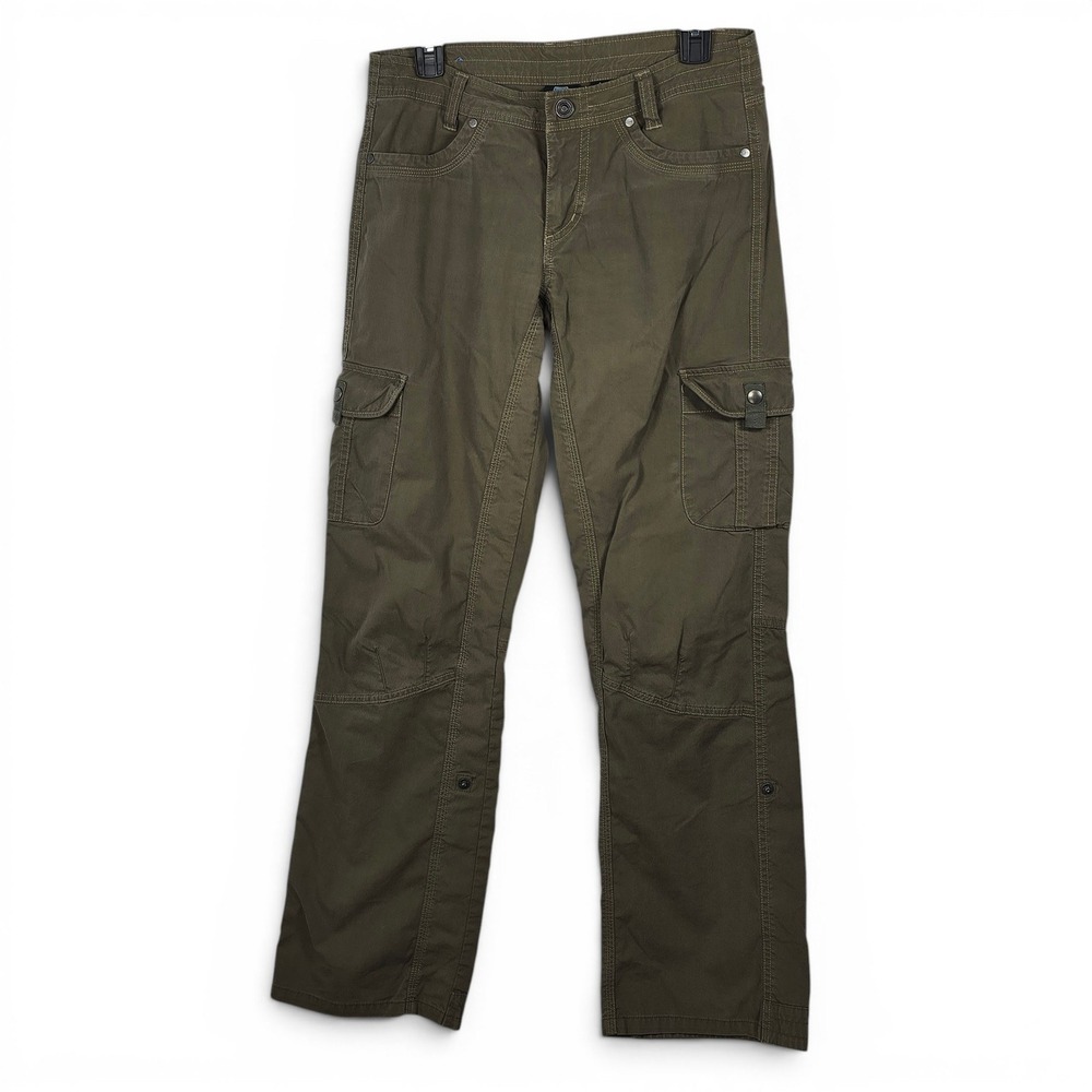 Kuhl Kontra Cargo Pants Womens 6 Reg Olive Green Straight Leg Hiking Utility